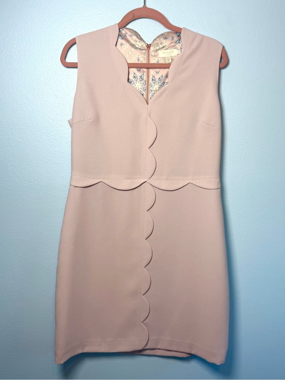 Ted Baker Blush Pink Scallop Sheath Dress